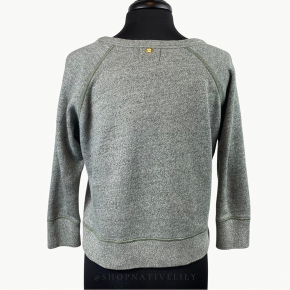 VINTAGE Y2K Juicy Couture Women’s Crop Raglan Terry Sweatshirt Sz Small, Green - Picture 2 of 9